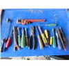 Image 1 : air chisel ,pipe wrench screw drivers