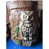 Image 2 : porcelain brown 8pc cookie jar set of owls beautiful condition