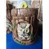 Image 5 : porcelain brown 8pc cookie jar set of owls beautiful condition