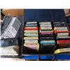 cassette recorder with large collection of 8 tracks and assorted cassette tapes