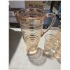 Image 3 : pink mid century modern water pitcher with 6 glasses