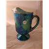 Image 1 : Blue Carnival Glass Pitcher