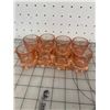 Image 1 : LOT OF 8 PINK DEPRESSION GLASS MINI MUG SHOT GLASSES