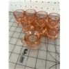 Image 3 : LOT OF 8 PINK DEPRESSION GLASS MINI MUG SHOT GLASSES