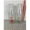 Image 1 : LOT OF 2 VINTAGE ADVERTISING MILK BOTTLES