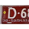 Image 2 : 1938 Sask License plate
