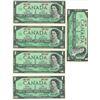 Image 2 : 5 - 1967 Canadian UNC Centennial 1 dollar bills - Beattie/Rasminsky
