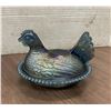 Image 1 : Carnival glass, hen on nest - large size