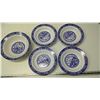Image 1 : Blue Willow "Royal Oak" China, 1 serving bowl, 4 soup bowls