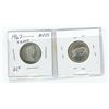 Image 2 : Lt of 2 1967 diving cat hC mas-62 silver canadian quarters