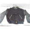 Image 1 : Black wool  jacket with leather sleeves -size 48