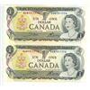 Image 4 : 5 - 1973 Sequential Canadian 1 dollar bills - Crow/Bouey - BAN 7911771-75