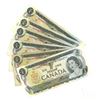 Image 1 : 6 - 1973 Canadian 1 dollar bills - Crow/Bouey - Assorted prefixes & serial #'s