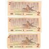 Image 2 : 6 - 1986 Canadian 2 dollar bills - Thiessen/Crow - Assorted prefixes & serial #'s