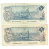 Image 2 : 2 - 1979 Canadian 5 dollar bills - Lawson/Bouey - Assorted serial #'s