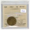 Image 1 : 1943 ICCS graded, Canadian 5 cent coin - MS60