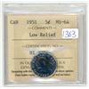 Image 1 : 1951 ICCS graded, Canadian 5 cent coin - MS64