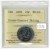 Image 1 : 2009 ICCS graded, "Cross-Country skiing" Canadian 25 cent coin - MS65