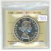 Image 1 : 1960 ICCS graded, Canadian silver voyageur dollar - PL66