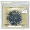Image 1 : 1963 ICCS graded, Canadian silver voyageur dollar - PL64