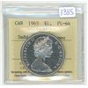 Image 1 : 1965 ICCS graded, Canadian silver voyageur dollar - PL64