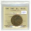Image 1 : 1987 ICCS graded, Canadian 1 dollar loonie coin - AU55
