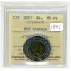 Image 1 : 2012 ICCS graded, "HMS Shannon" Canadian 2 dollar toonie coin - MS64