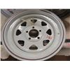 Image 2 : three trailer rims , 15x6 , 14x5 , 13x5 all 5 bolt