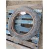 Image 1 : antique Firestone tire with steel wheel ring - 4.50-4.75-5.00-20
