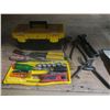 Image 1 : plastic toolbox with assorted tools - screwdrivers, sockets, etc.