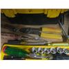 Image 3 : plastic toolbox with assorted tools - screwdrivers, sockets, etc.