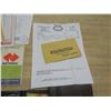 Image 10 : vintage pamphlets and assorted office supplies, paper shredder, envelopes, dart board, etc.