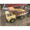 Image 2 : vintage red wagon, dump truck and tractor toy