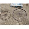 Image 1 : 2 antique steel wheels - 34" and 26"