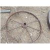 Image 3 : 2 antique steel wheels - 34" and 26"