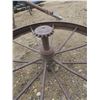 Image 5 : 2 antique steel wheels - 34" and 26"