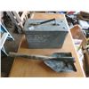 ammo box and military multipurpose shovel
