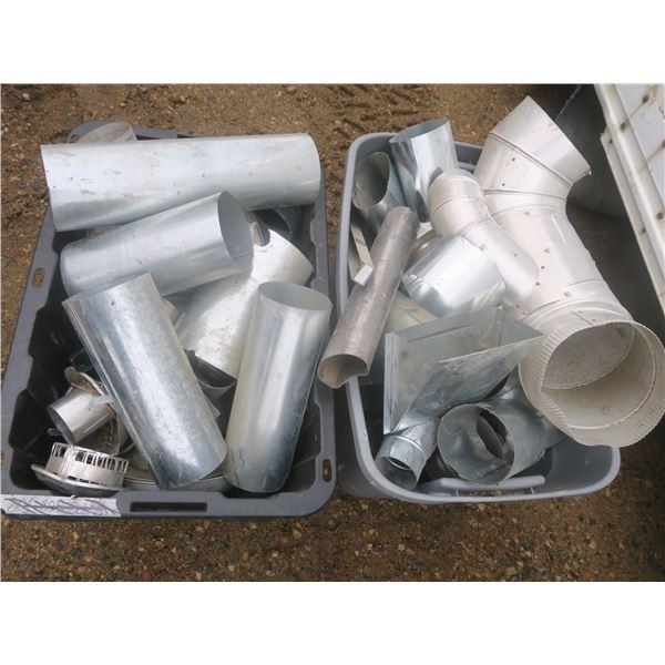 2 totes of assorted HVAC/ducting