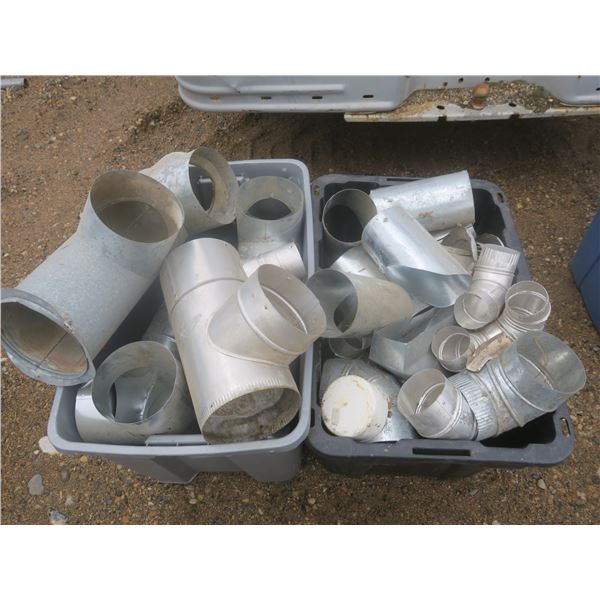 2 totes of assorted HVAC/ducting