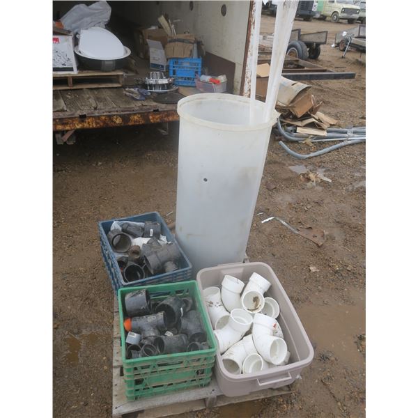 pallet of PVC pipe fitting - assorted sizes