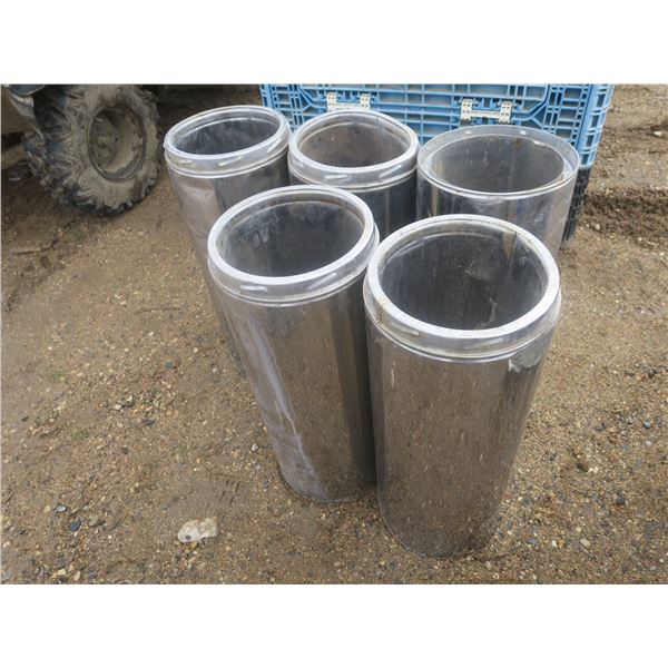 5pc of insulated chimney pipe - approx. 11.5"", varying condition