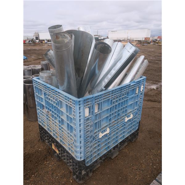 large lot of metal duct/HVAC pipe *tote not included* - mostly 4"-6", mostly 5ft