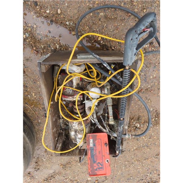 box with pumps and battery charger