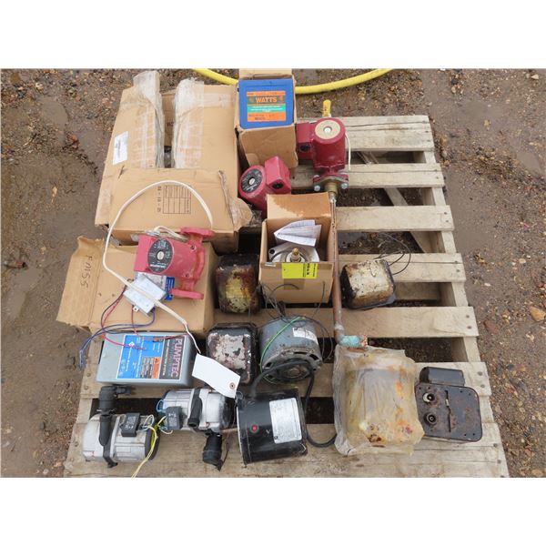 pallet of gas , electrical boxes , assorted fittings