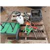 Image 1 : lot of gardening , sprayer , fertilizer , potato forks