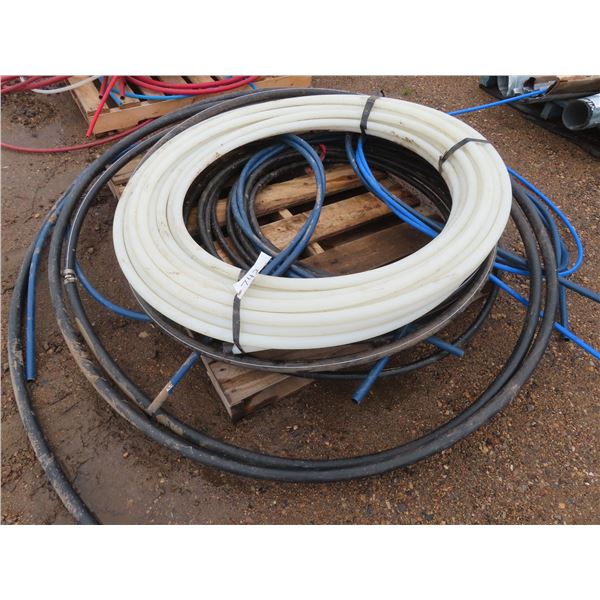 pallet of pex pipe and assorted plastic tubing hose