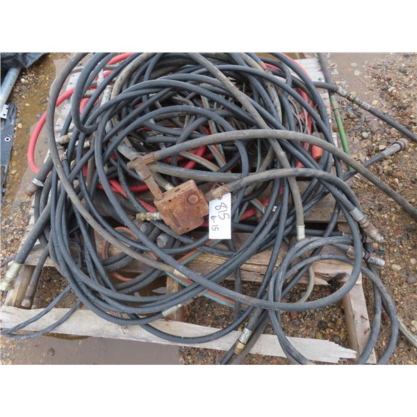 pallet of assorted hydraulic hoses