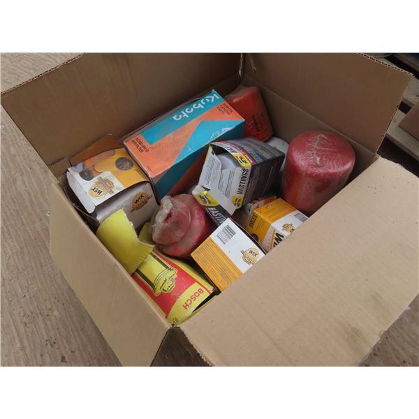 box of assorted oil filters