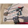 two hedge clippers , scraper , spade , tiller claw