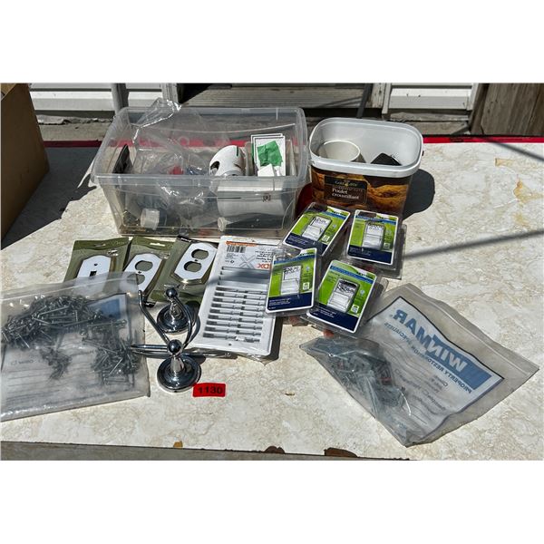 Box of hardware/ switches etc.